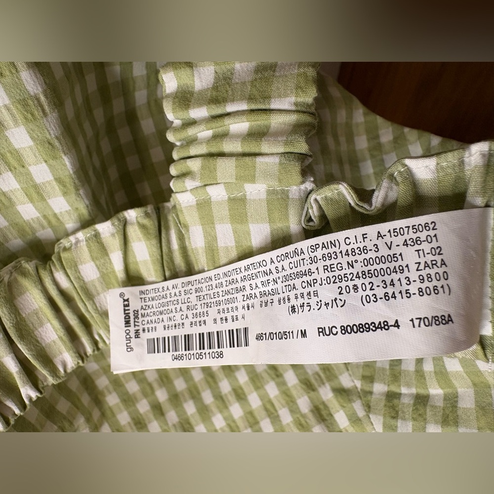 Zara Gingham Crop Top Open Back Size M NWT - Picture 7 of 7
